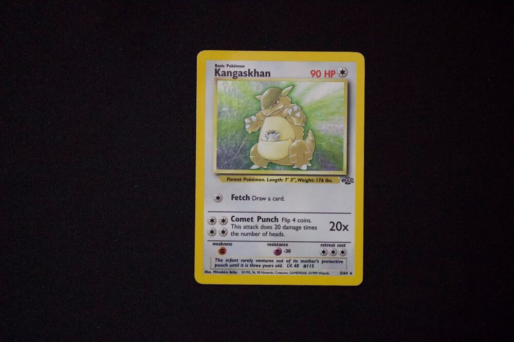 Pokemon Card Kangaskhan 5/64 Jungle Set Holo Rare Vintage LP Excellent WOTC